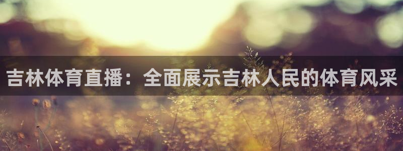 吉林体育直播：全面展示吉林人民的体育风采